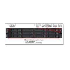 Lenovo ThinkSystem SR650 Xeon Silver 4215R (8C 3.2GHz 11MB Cache/130W) 32GB 2933MHz (1x32GB, 2Rx4 RDIMM), 3.5" Chassis, No Backplane, No RAID, 1x750W Titanium, XCC Enterprise, Tool