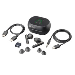 Cuffie HP Poly Voyager Free 60+ UC + Adattatore BT700 USB-C + Custodia per ricarica con touchscreen