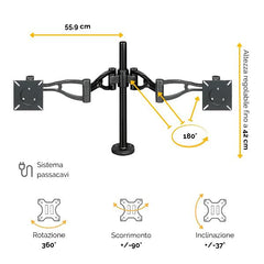 BRACCIO MONITOR DOPPIO - VISTA