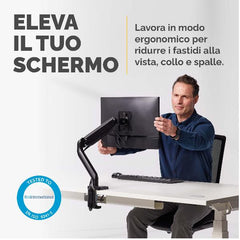 BRACCIO MONITOR SINGOLO PLATINUM SERIES COLORE NERO