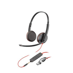 Cuffie HP Poly Blackwire 3225 USB-C/A + AUX 3,5 mm