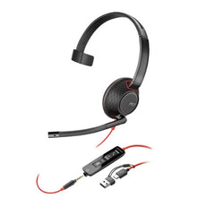 Cuffie HP Poly Blackwire 5210 Monaural USB-C Headset +3.5mm Plug +USB-C/A Adapter (Bulk)
