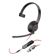 Cuffie HP Poly Blackwire 5210 Monaural USB-C Headset +3.5mm Plug +USB-C/A Adapter (Bulk)