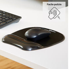 Mousepad poggiapolsi Crystal™ Gel Nero