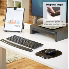 Mousepad poggiapolsi Crystal™ Gel Nero