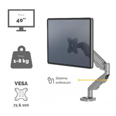 BRACCIO MONITOR SINGOLO EPPA COLORE SILVER