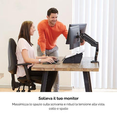 BRACCIO MONITOR DOPPIO EPPA COLORE NERO