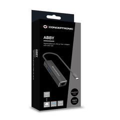 ADATTATORE DI RETE GIGABIT USB 3.2 Gen 1 CON HUB USB (2x USB-A & 2x USB-C)