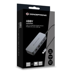 Adattatore di rete da USB-C a doppia porta Gigabit con hub USB a 2 porte