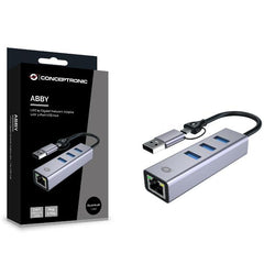 Adattatore di rete da USB-C a Gigabit con hub USB a 3 porte