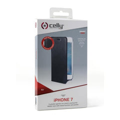 AIRPELLE - Custodia a libro in vera pelle colore nero compatibile con Apple iPhone SE 2020/ iPhone 8/ iPhone 7