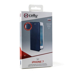AIRPELLE -Custodia a libro in vera pelle colore blu compatibile con Apple iPhone SE 2020/ iPhone 8/ iPhone 7