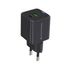 CARICATORE PD USB 2-PORTE 20W GaN (1x USB-C, 1x USB-A, QC 3.0, PPS) - NERO