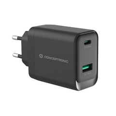 CARICATORE PD USB 2-PORTE 45W GaN, 1x USB-C, 1x USB-A, QC 3.0, PPS, PD 3.0