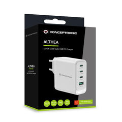 CARICATORE PD USB 4-PORTE 100W GaN, 3x USB-C, 1x USB-A, QC 3.0, PPS, PD 3.0