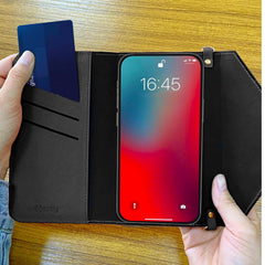 ATHENA - Pochette universale a portafoglio effetto safiano con chiusura magnetica compatibile con smartphone fino a 6.9" dimensione display