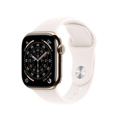 Apple Watch Series 11 GPS + Cellular, Cassa 42 mm in titanio color oro con Cinturino Sport rosa fard - M/L