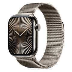 Apple Watch Series 10 GPS + Cellular, Cassa 46 mm in titanio naturale con Loop in maglia milanese naturale - M/L