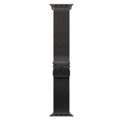 Loop in maglia milanese in titanio nero (49 mm) - Large