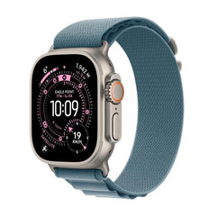 Apple Watch Ultra 3 GPS + Cellular, Cassa 49 mm in titanio naturale con Alpine Loop blu chiaro - Small