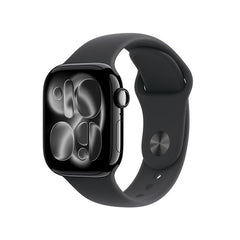 Apple Watch Series 11 GPS + Cellular, Cassa 42 mm in alluminio Jet Black con Cinturino Sport nero - M/L