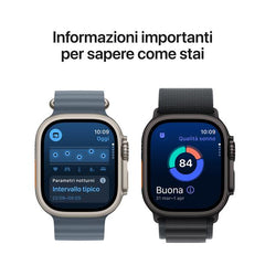 Apple Watch Ultra 3 GPS + Cellular, Cassa 49 mm in titanio naturale con Alpine Loop blu chiaro - Large