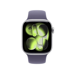 Apple Watch Series 11 GPS + Cellular, Cassa 42 mm in alluminio color argento con Cinturino Sport viola nebbia - S/M