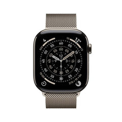 Apple Watch Series 11 GPS + Cellular, Cassa 46 mm in titanio naturale con Loop in maglia milanese naturale - S/M