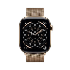 Apple Watch Series 11 GPS + Cellular, Cassa 46 mm in titanio color oro con Loop in maglia milanese color oro - S/M