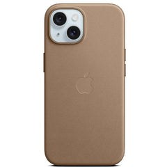 Custodia MagSafe in tessuto FineWoven per iPhone 15 Plus - Grigio talpa