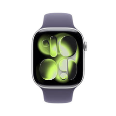 Apple Watch Series 11 GPS, Cassa 46 mm in alluminio color argento con Cinturino Sport viola nebbia - M/L