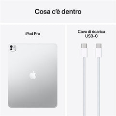 iPad Pro 13" Wi‑Fi + Cellular 256GB con vetro standard - Argento