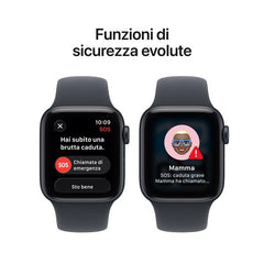 Apple Watch SE 3 GPS, Cassa 40 mm in alluminio mezzanotte con Cinturino Sport mezzanotte - S/M