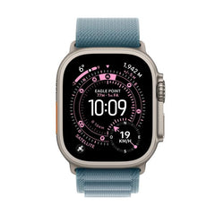 Apple Watch Ultra 3 GPS + Cellular, Cassa 49 mm in titanio naturale con Alpine Loop blu chiaro - Large