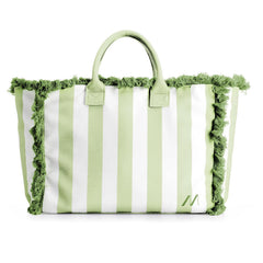 MUITOMAS - Borsa da spiaggia bianco/ verde salvia