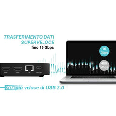 Docking station USB-C con doppia HDMI (2x monitor) + PD100 W + caricatore universale 100 W