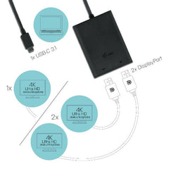 Adattatore Video USB-C 3.1 a Doppio Monitor Display Port 4K (2xDP)