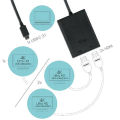 Adattatore video USB-C 3.1 a doppio monitor HDMIl 4K (2xHDMI)