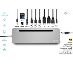 i-tec USB-C Metal Ergonomic 3x 4K Display Docking Station + Power Delivery 100 W