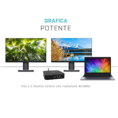 Docking Station USB-C doppio monitor HDMI e DP+PD100W con Alimentatore 100W