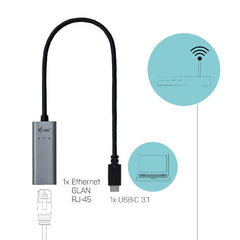Adattatore USB-C (M) a RJ45 (F) Ethernet