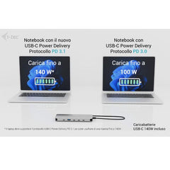 Docking station USB-C MTL NANO 4K PER 3 MONITOR (2xHDMI,1xUSB-C) + PD 140W con Alimentatore 140W