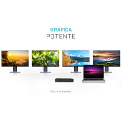 Docking Station USB-C Quattro Monitor (4 monitor: 2xDP, 2xHDMI) + PD 85 W