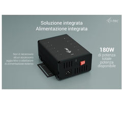HUB Universale  USB-C / USB-A a 10 porte USB-C + Ricarica 15W per porta - con Alimentatore