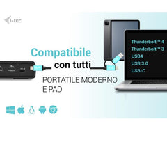 Docking Station USB3.0 /USB C  Doppio MONITOR (Porte Video: 2xDP+2XHDMI) + PD100W con alimentatore