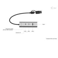 HUB Universale MTL USB-C/USB-A (4 porte USB (2x USB-A e 2x USB-C) + PD 85W