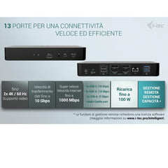 DOCK UNIVERSALE INTELLIGENT Doppio Monitor 2x DP, 2x HDMI, PD 100W con alimentatore
