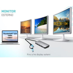 Docking Station Universale USB 3.0 /USB-C / TB Triplo Monitor (Tre Monirtor: 2xHDMI, 1xVGA), 5xUSB + RJ45 LAN + PD100W