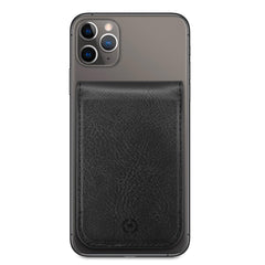 CARDD - Porta carte magnetico universale per il retro degli smartphone materiale pelle sintetica colore nero