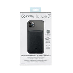 CARDD - Porta carte magnetico universale per il retro degli smartphone materiale pelle sintetica colore nero